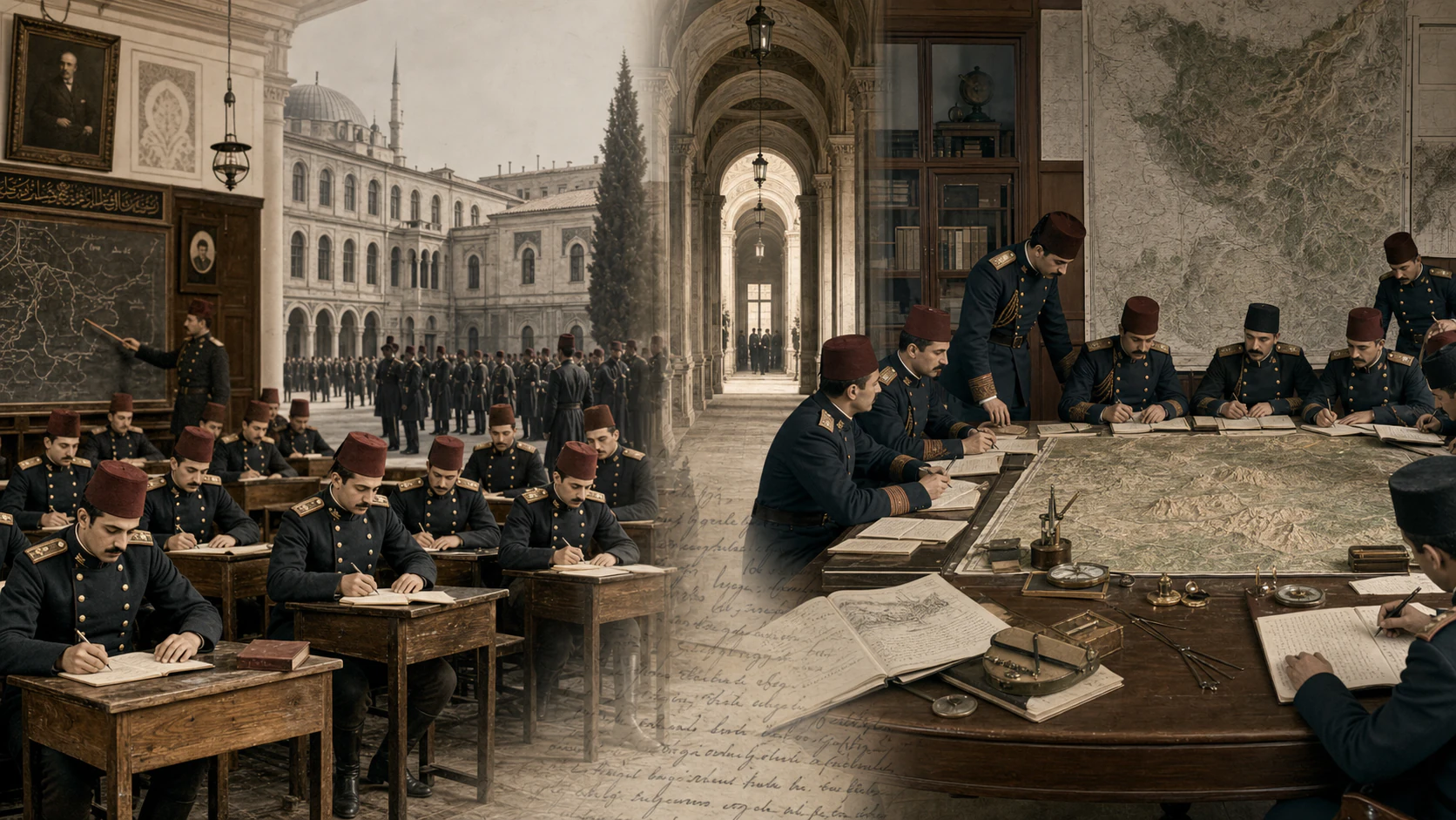 Harp Okulu ve Harp Akademisi eğitim ortamlarının temsili canlandırması