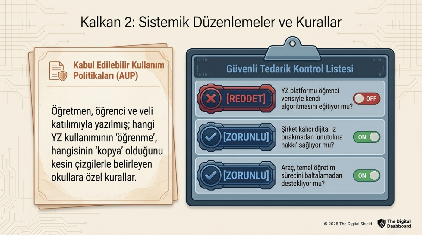 Görsel 13 — AUP'tan güvenli tedarik kontrol listesine kurumsal kalkan