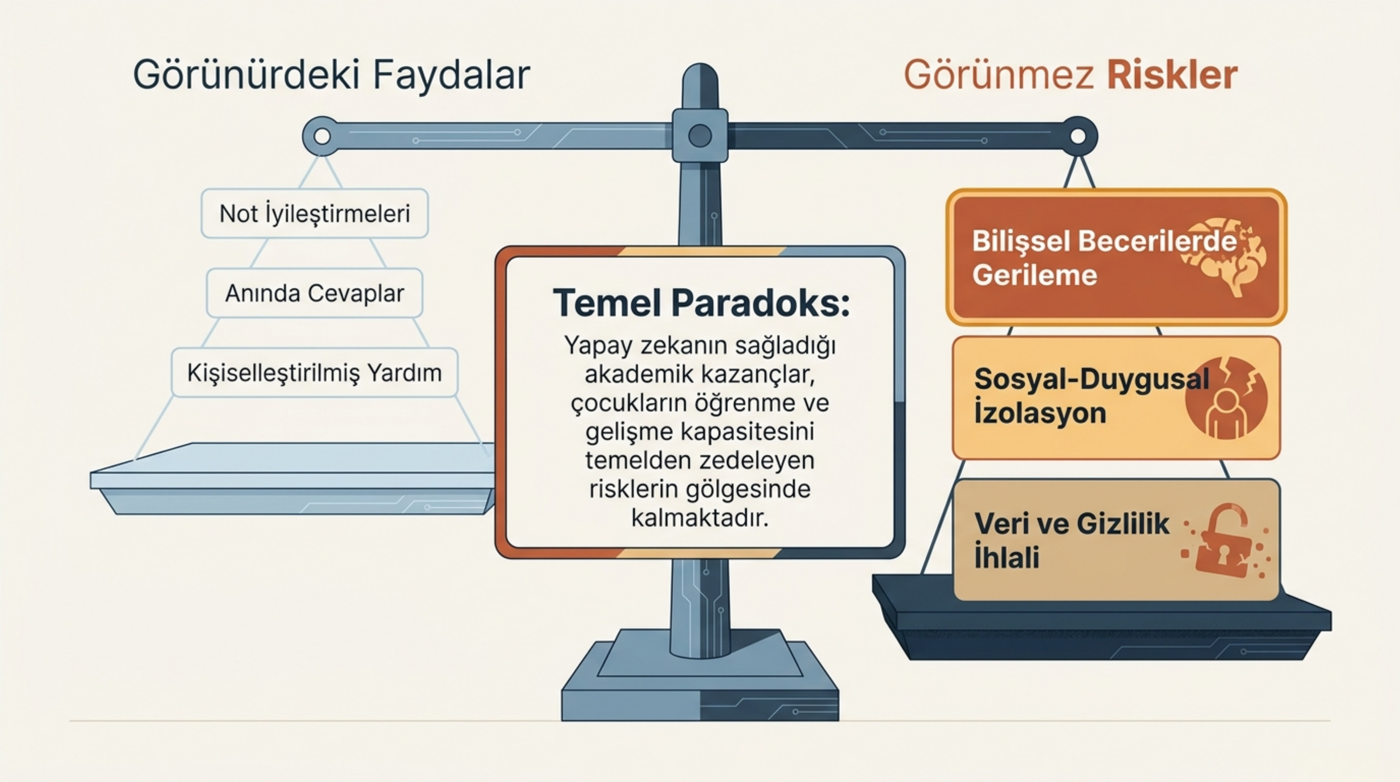 Görsel 2 — Görünür faydalar ile görünmez risklerin terazisi
