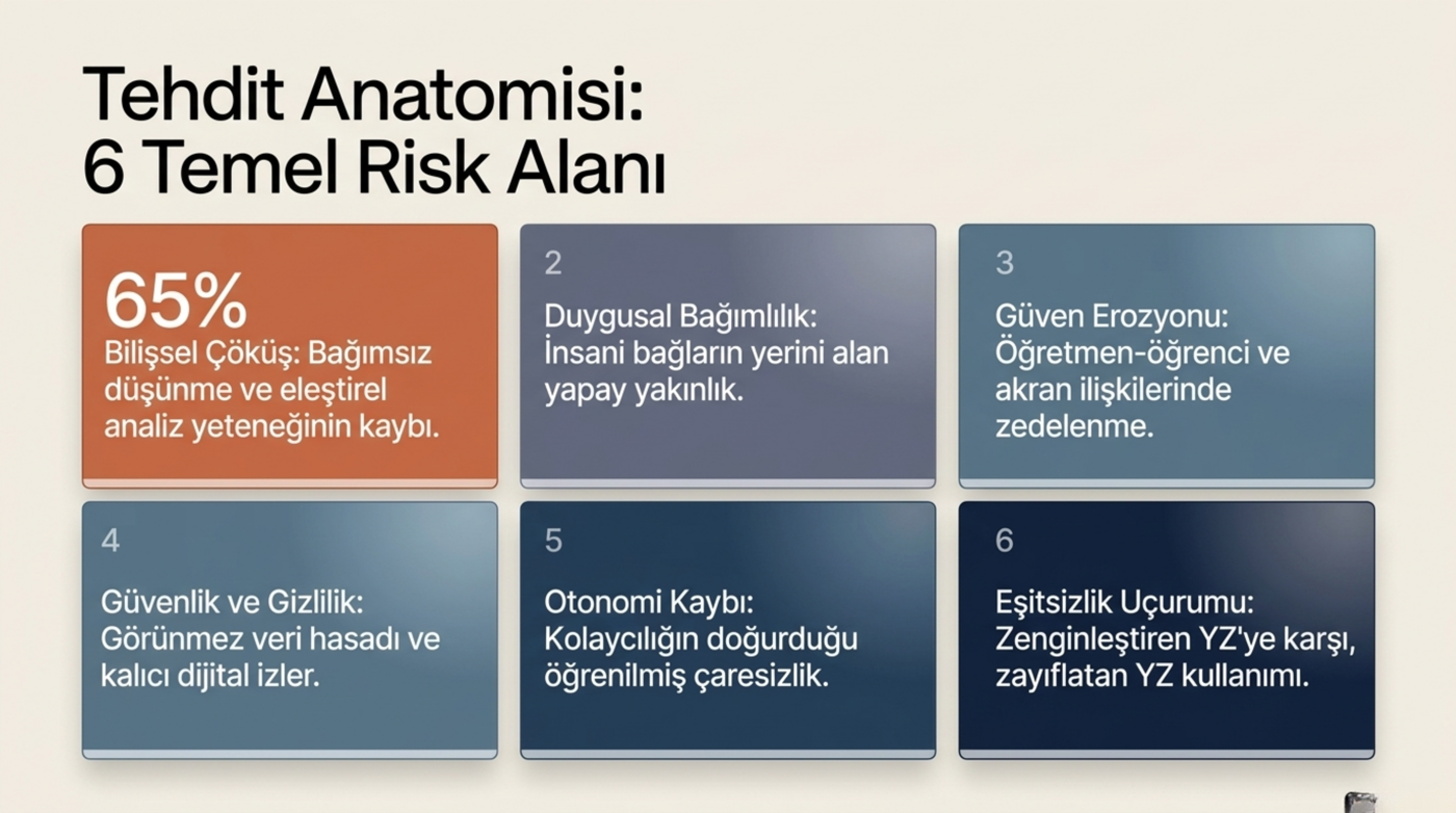 Görsel 3 — Brookings'in tanımladığı altı risk alanı
